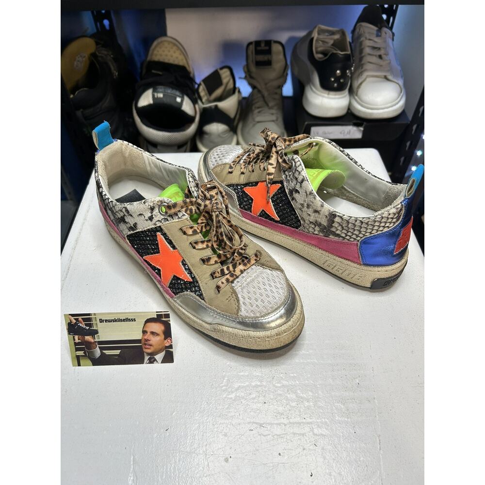 Golden Goose Yeah Glitter Animal Print Sneaker Size 38 EU/ 8 US Womens